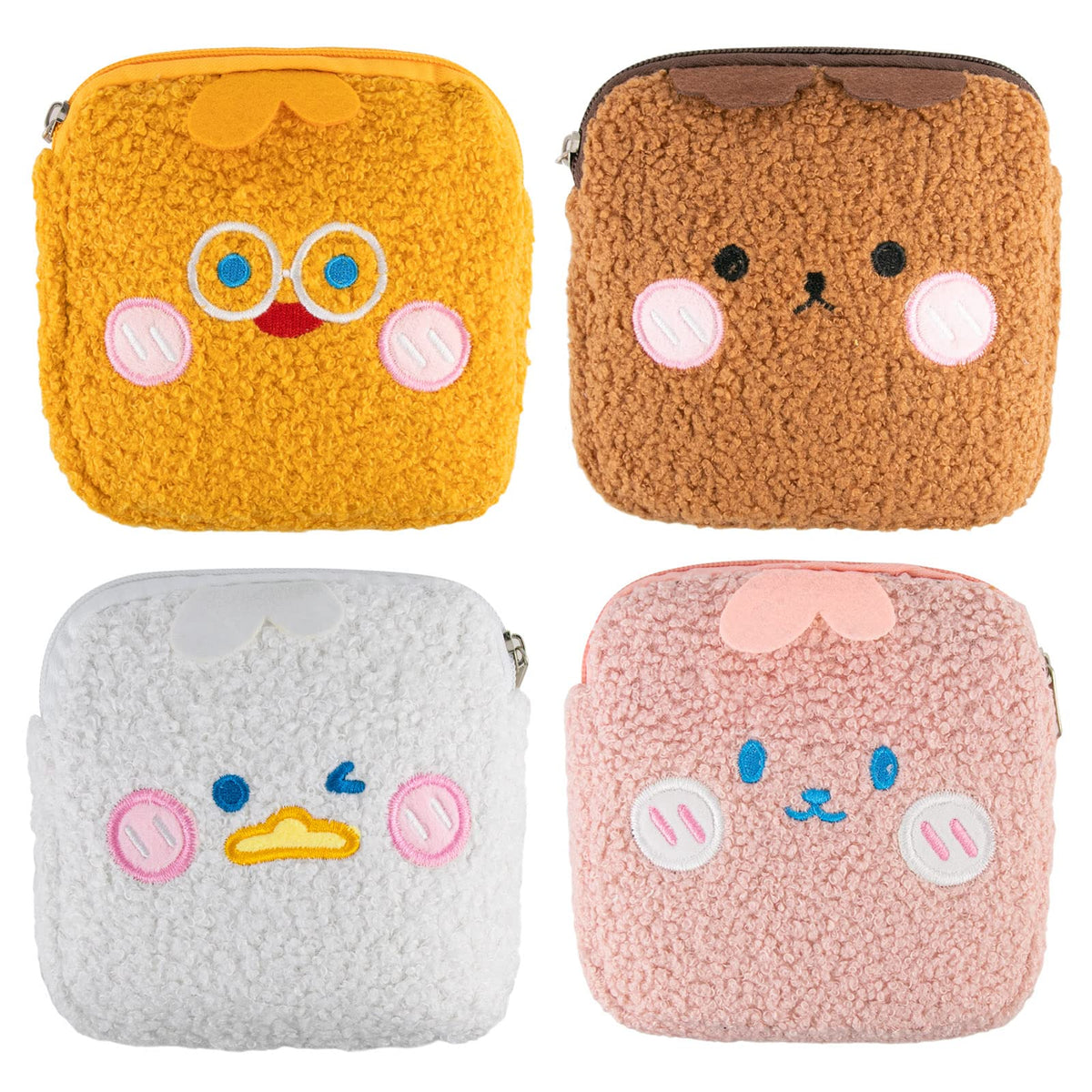 4PCS Sanitary Napkin Tampons Storage Menstrual Cup Period Bag