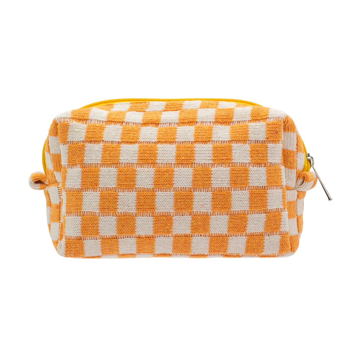 PAZIMIIK Checkered Makeup Bag for Purse Portable Zipper Make Up Pouch Small Cosmetic Case for Travel Accessories (Hotpink)