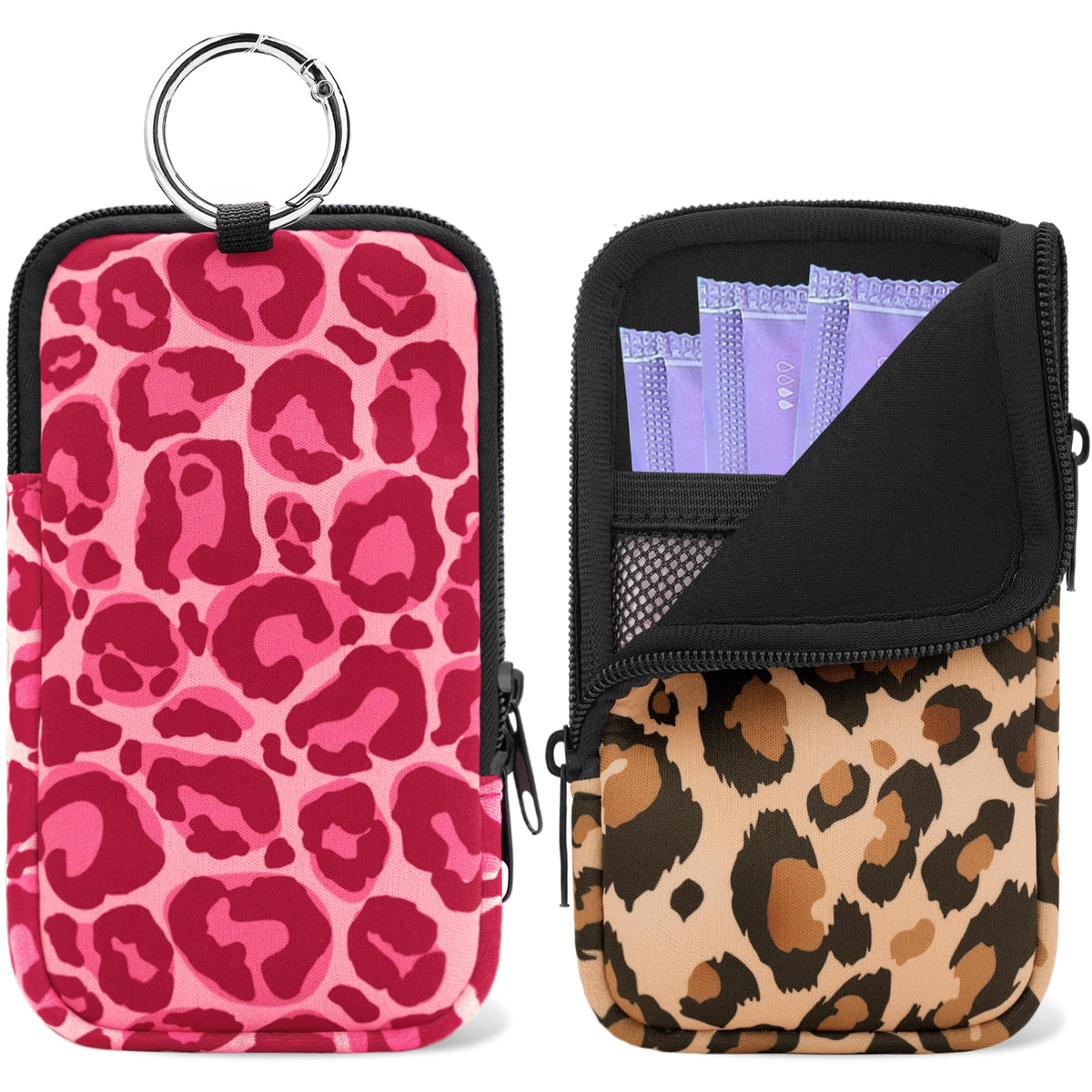 2PCS Tampon Holder Zipper Pouches Portable Period Bags