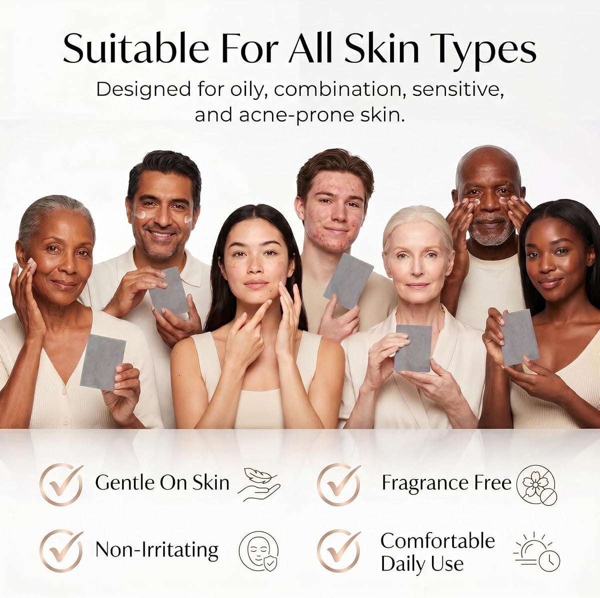 Natural Oil Blotting Sheets for Face - 25% Larger - 3pk/300 Makeup Friendly Oil Absorbing Sheets for Face - Easy Dispensing Blotting Papers - Perfect for Keeping in Purse