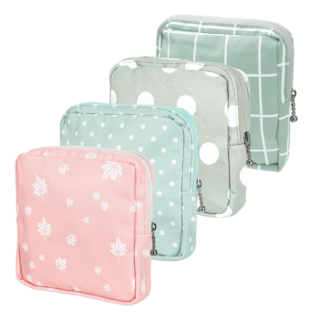 ElevateTech Sanitary Napkin Storage Bags, 4 Pcs Pad Bag for Period Tampon Bags Portable Menstrual Pad Pouch Feminine Pouch First Period Bag Gifts for Women