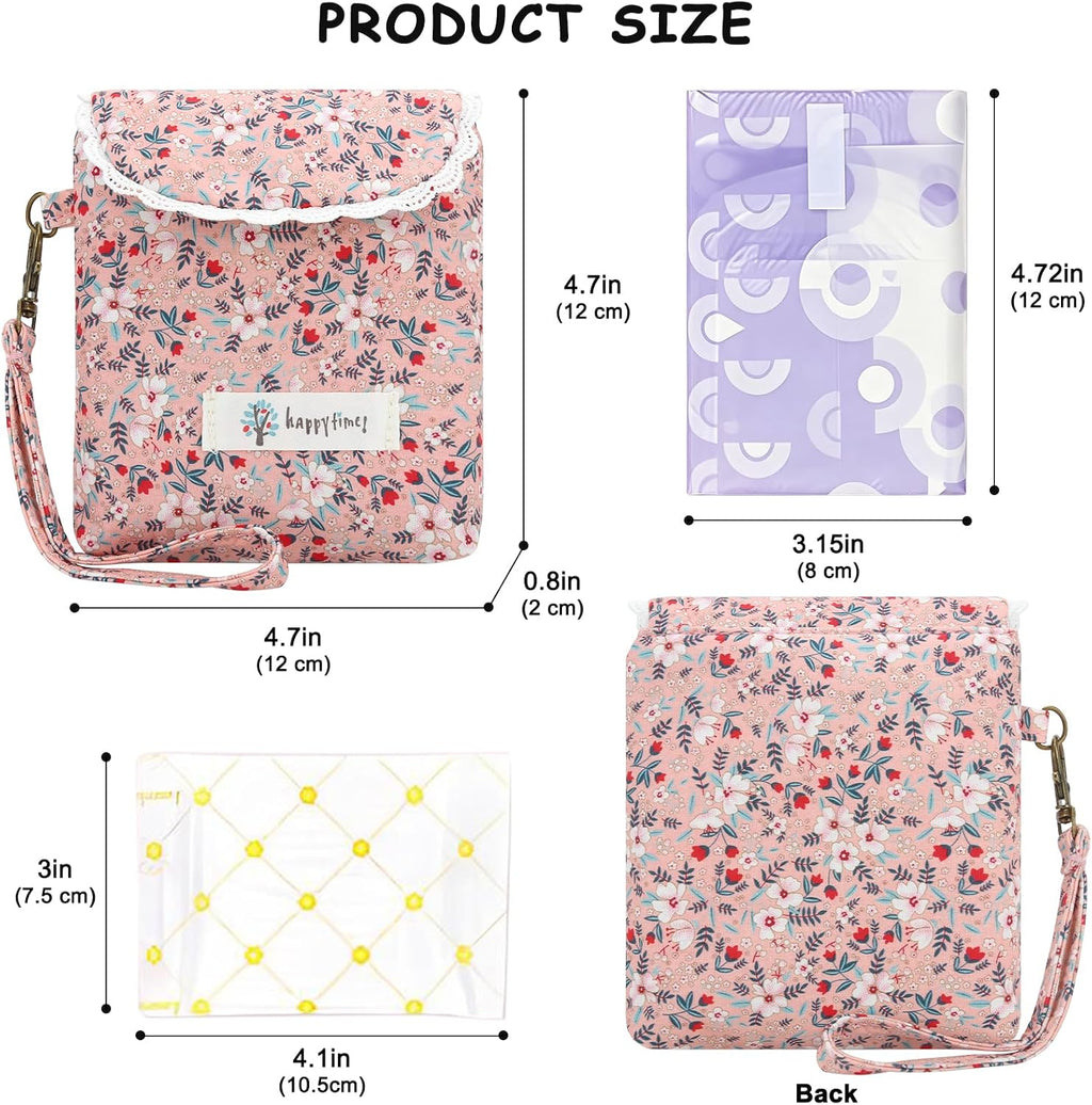 Vintage Floral Period Bag, Sanitary Pad & Tampon Organizer Pink
