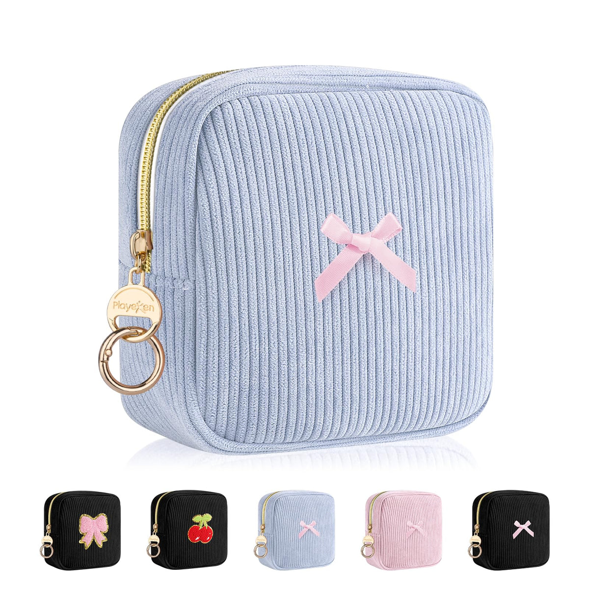 Period Bag for Teen Girls, Corduroy Sanitary Napkin Storage Bag, Menstrual Pad Pouches Tampon Holder for Purse