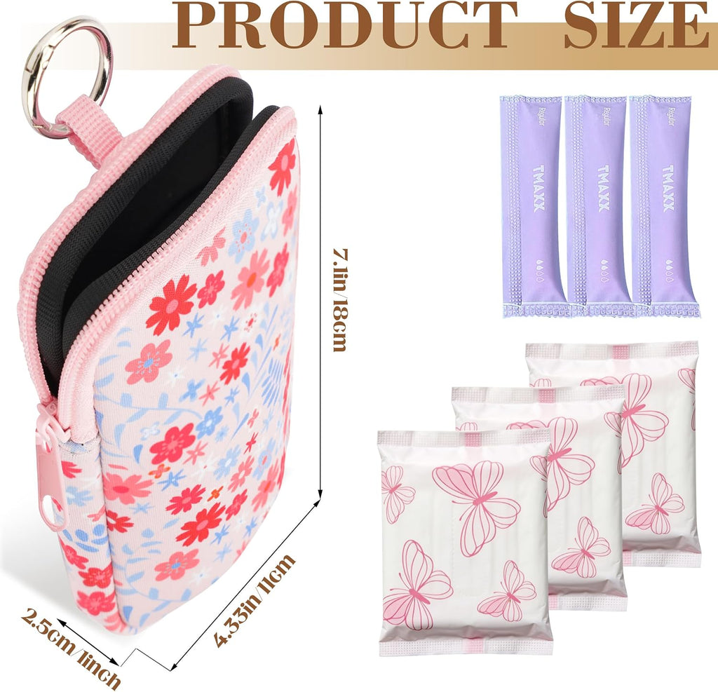 2PCS Tampon Holder Zipper Pouches Portable Period Bags