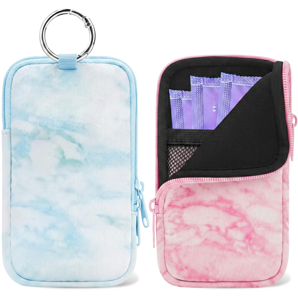 2PCS Tampon Holder Zipper Pouches Portable Period Bags