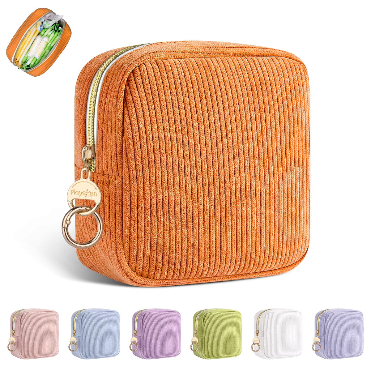 Period Bag for Teen Girls, Corduroy Sanitary Napkin Storage Bag, Menstrual Pad Pouches Tampon Holder for Purse