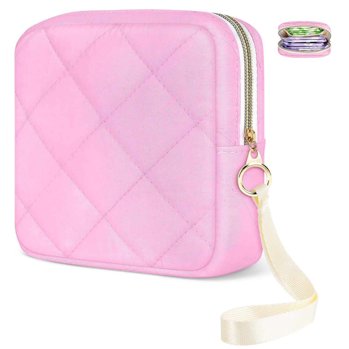 Likesing 5.3" Period Bag Pouch, Period Pouches for Teen Girls Women(Black)