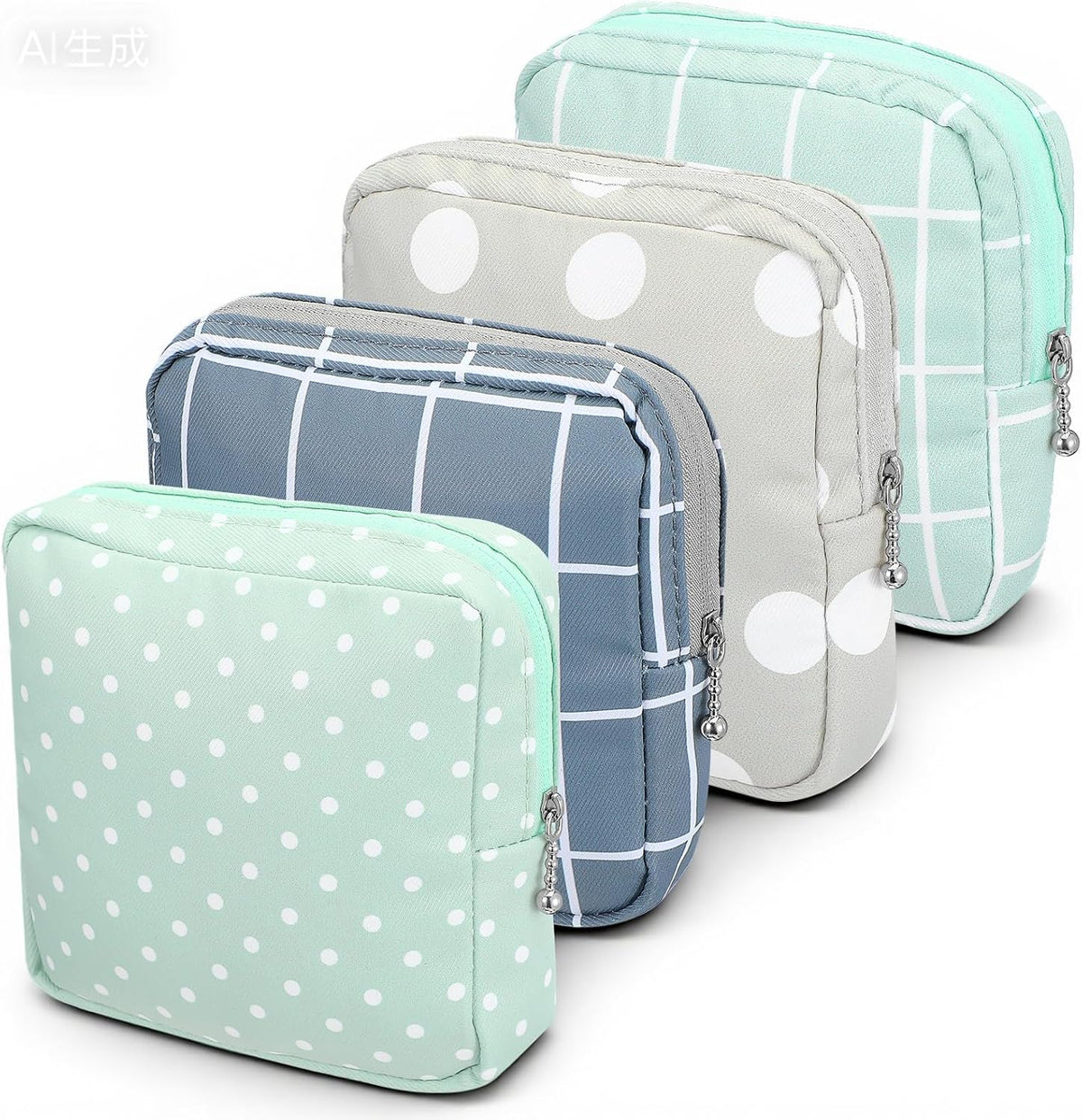 4 Pcs Sanitary Napkin Storage Bags, Period Bag, Portable Menstrual Cup Pouches Nursing Pad Holder Tampon Bags for Girls&Women