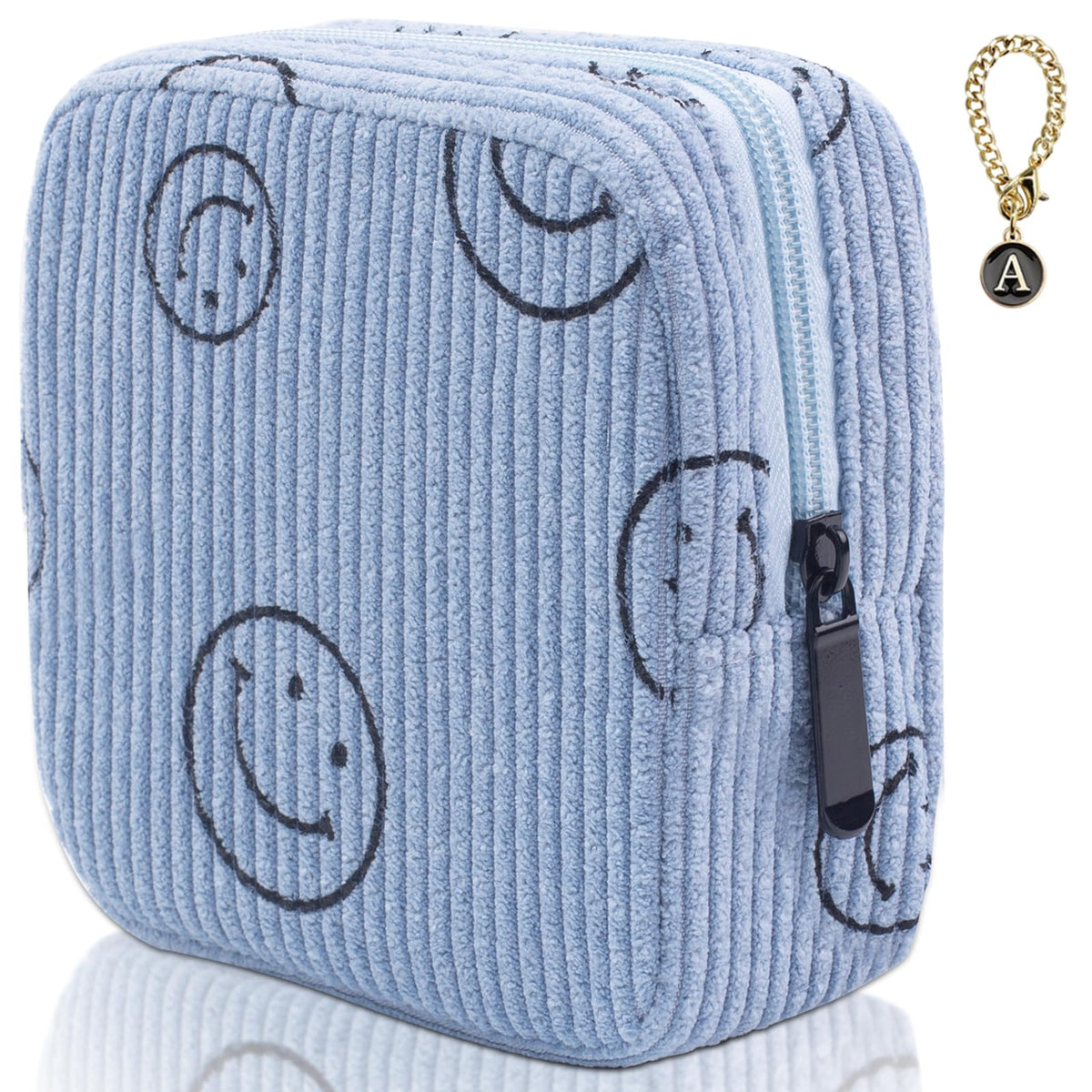 Sanitary Napkin Storage Bag, Corduroy Period Bag for Women, Cute Portable Period Pouch with Zipper, Sanitary Pads Bag Tampons Holder for Purse, First Period