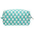 PAZIMIIK Checkered Makeup Bag for Purse Portable Zipper Make Up Pouch Small Cosmetic Case for Travel Accessories (Hotpink)
