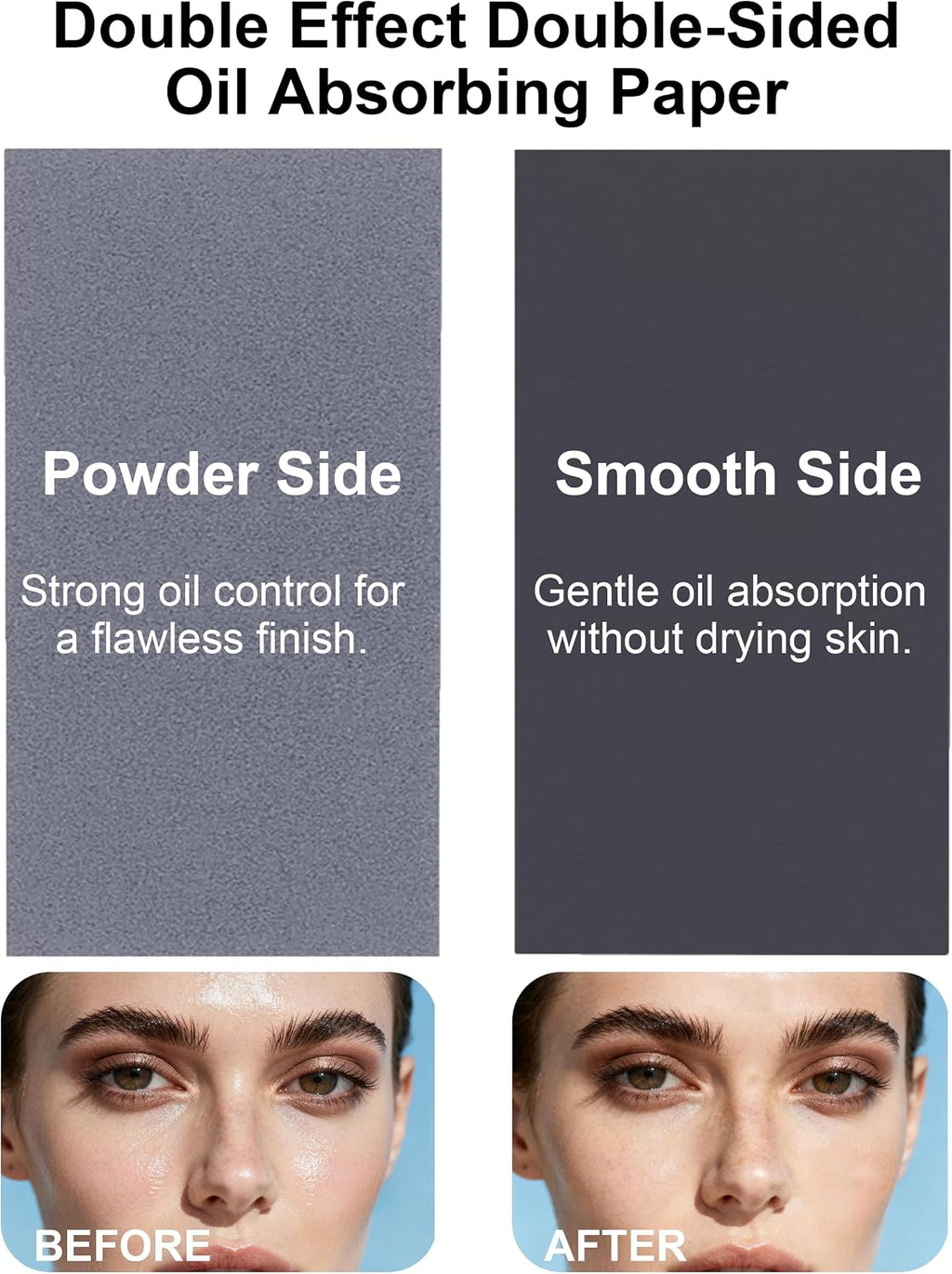 100 Sheets Makeup Oil Blotting Paper with Powder