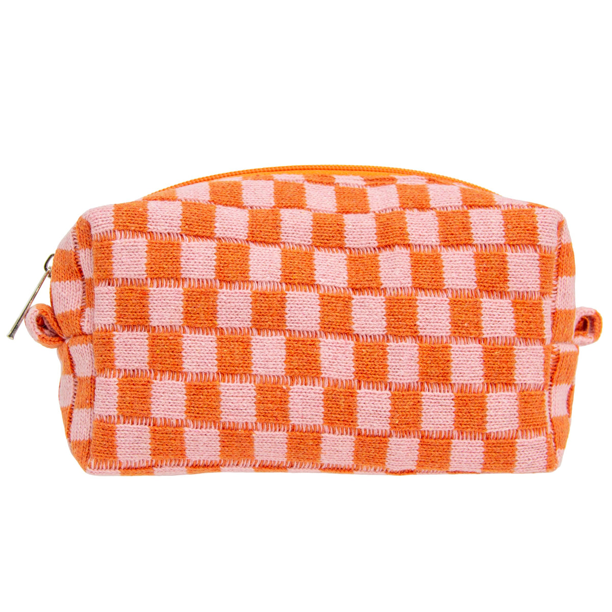 PAZIMIIK Checkered Makeup Bag for Purse Portable Zipper Make Up Pouch Small Cosmetic Case for Travel Accessories (Hotpink)