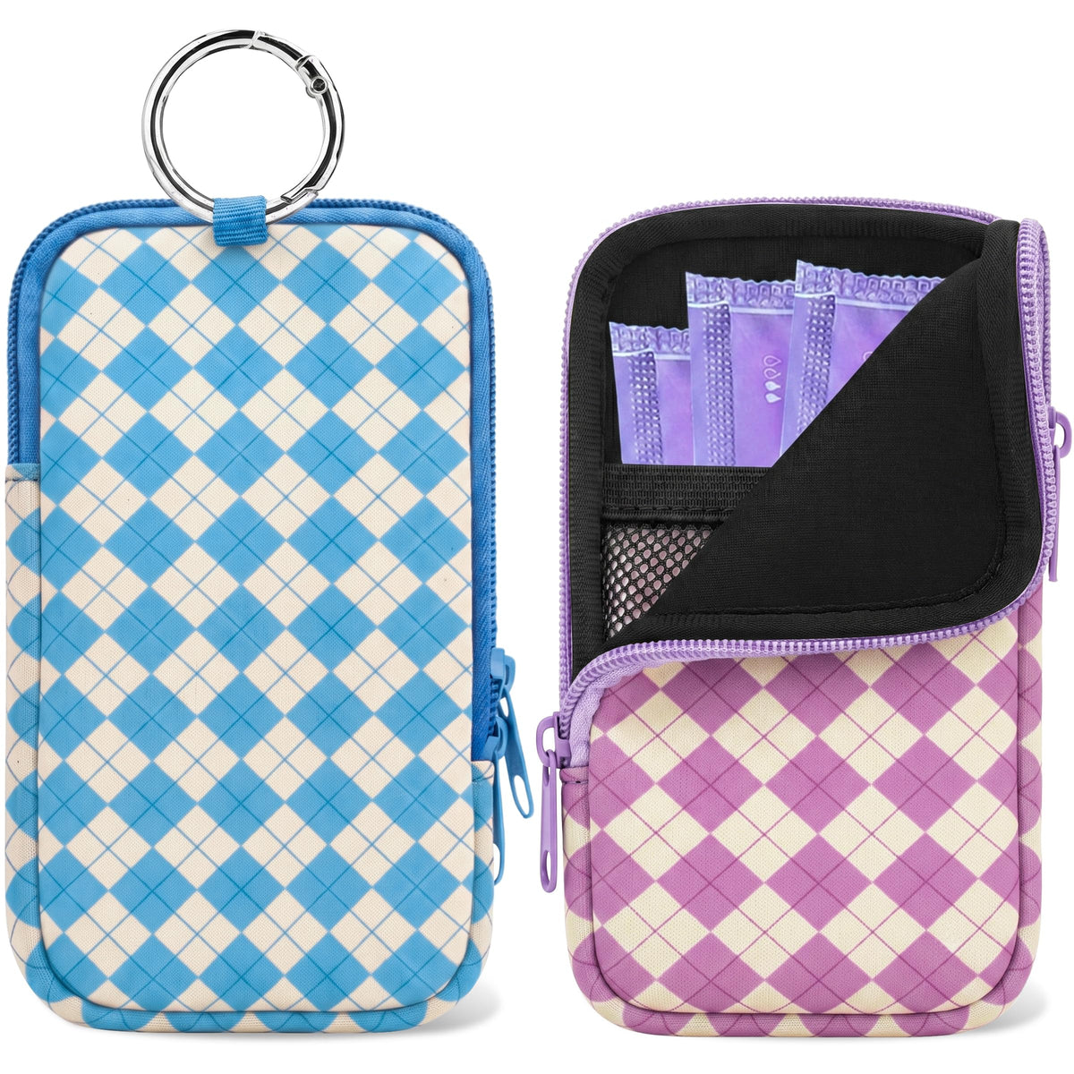 2PCS Tampon Holder Zipper Pouches Portable Period Bags