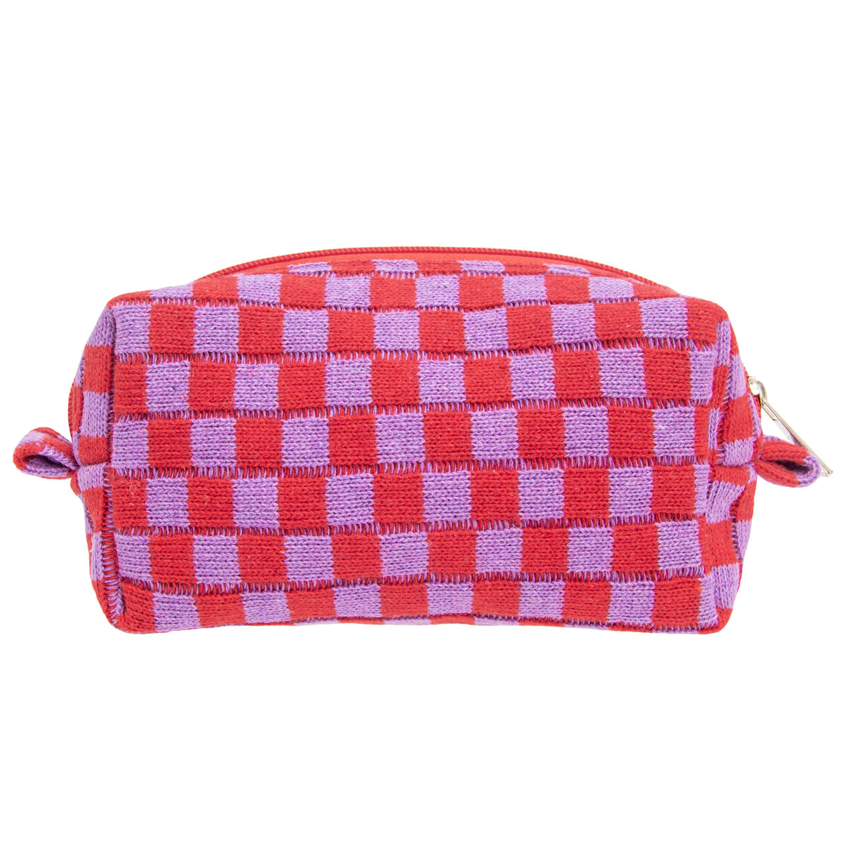 PAZIMIIK Checkered Makeup Bag for Purse Portable Zipper Make Up Pouch Small Cosmetic Case for Travel Accessories (Hotpink)