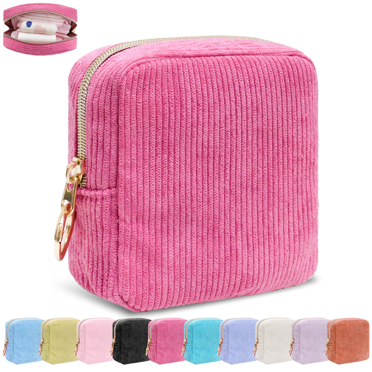 Period Bag for Girls,Corduroy Sanitary Napkin Storage Bag
