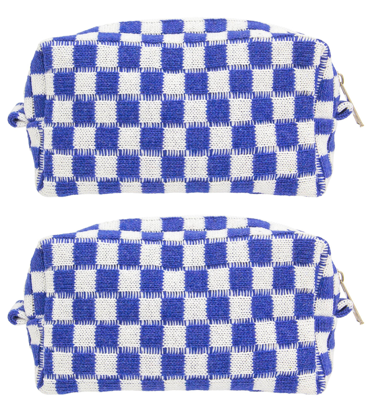 PAZIMIIK Checkered Makeup Bag for Purse Portable Zipper Make Up Pouch Small Cosmetic Case for Travel Accessories (Hotpink)