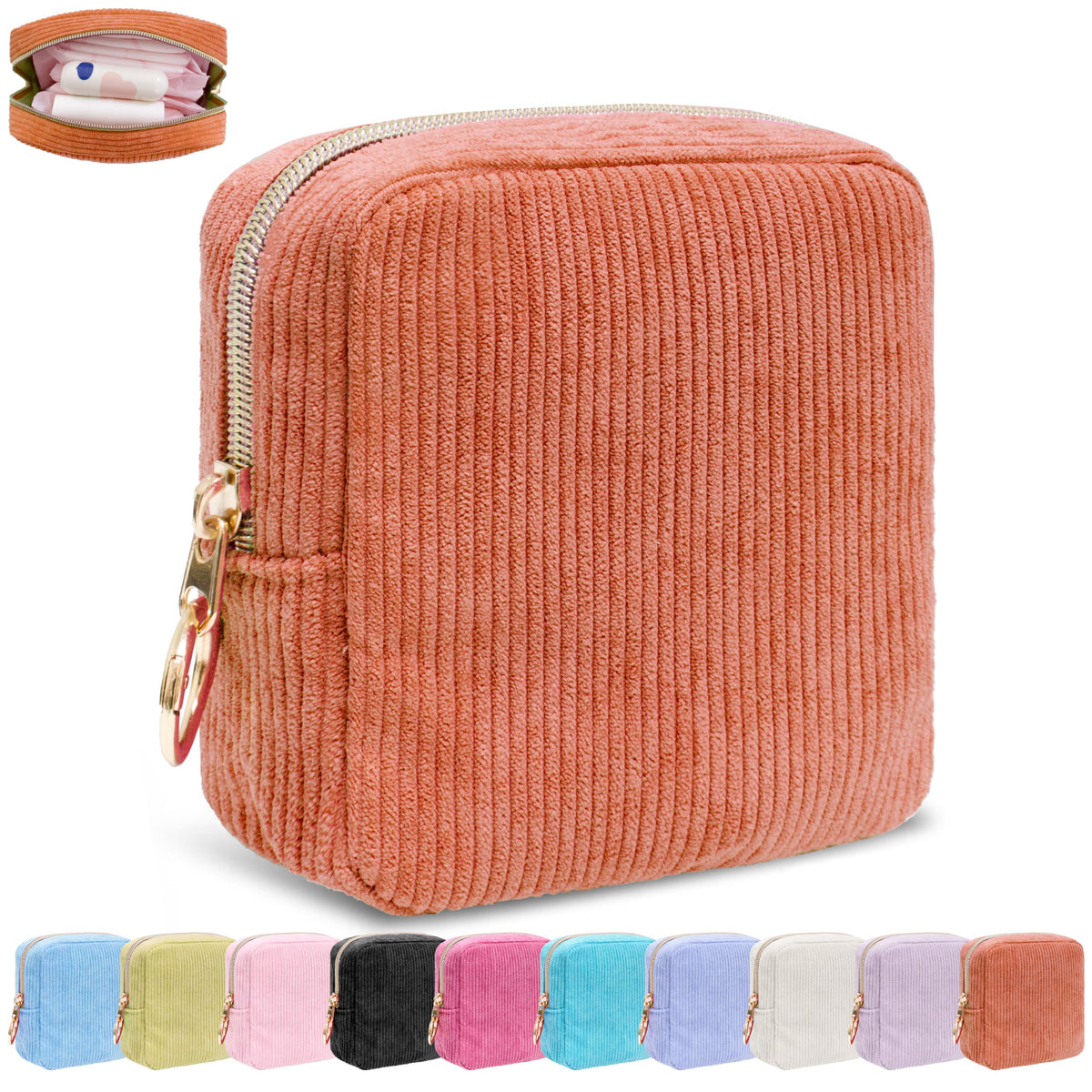 Period Bag for Girls,Corduroy Sanitary Napkin Storage Bag