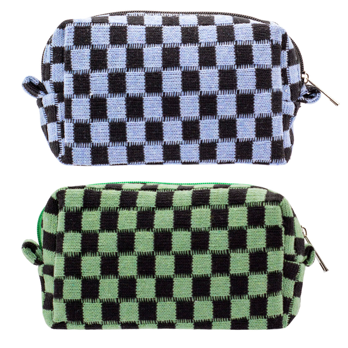 PAZIMIIK Checkered Makeup Bag for Purse Portable Zipper Make Up Pouch Small Cosmetic Case for Travel Accessories (Hotpink)