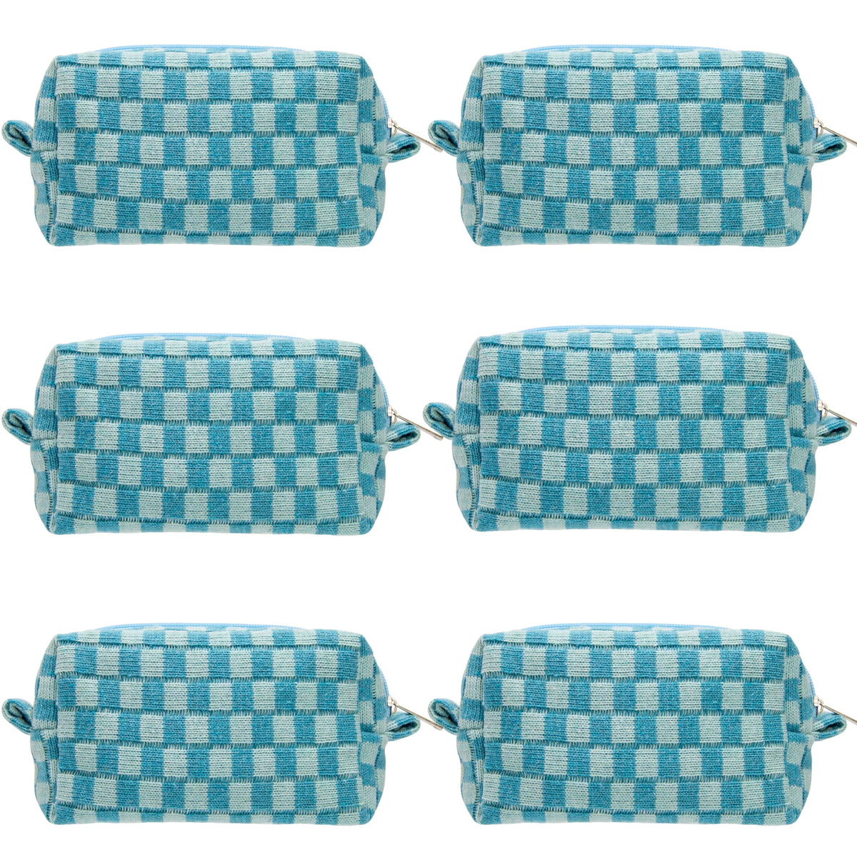 PAZIMIIK Checkered Makeup Bag for Purse Portable Zipper Make Up Pouch Small Cosmetic Case for Travel Accessories (Hotpink)