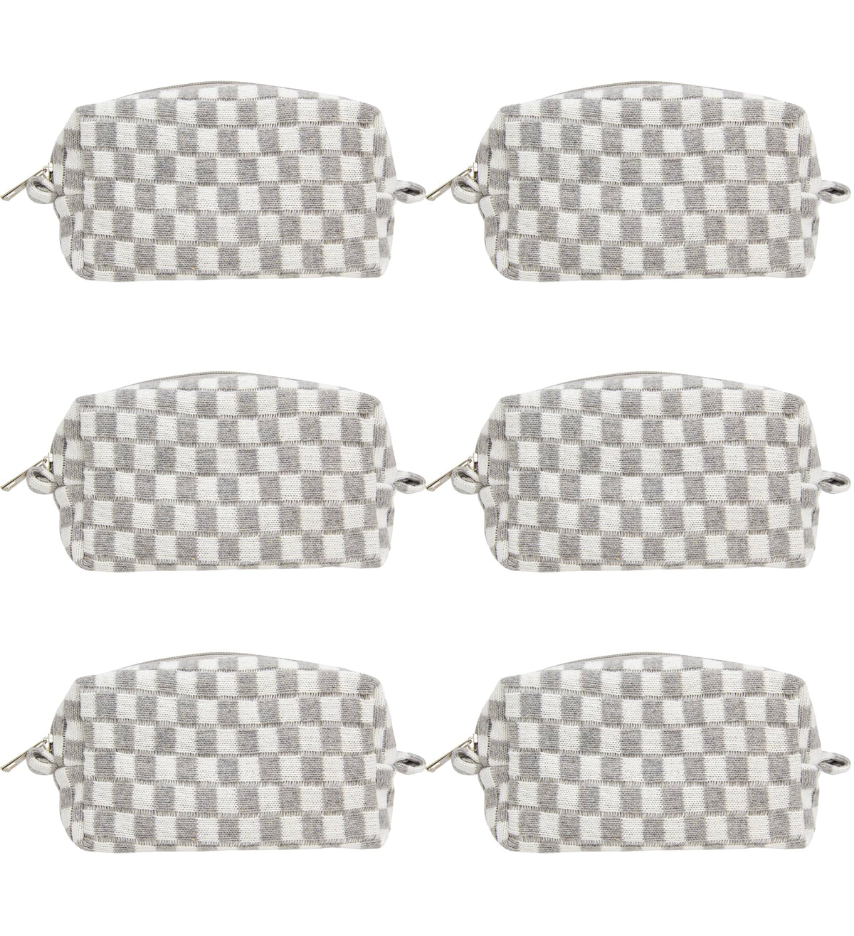 PAZIMIIK Checkered Makeup Bag for Purse Portable Zipper Make Up Pouch Small Cosmetic Case for Travel Accessories (Hotpink)