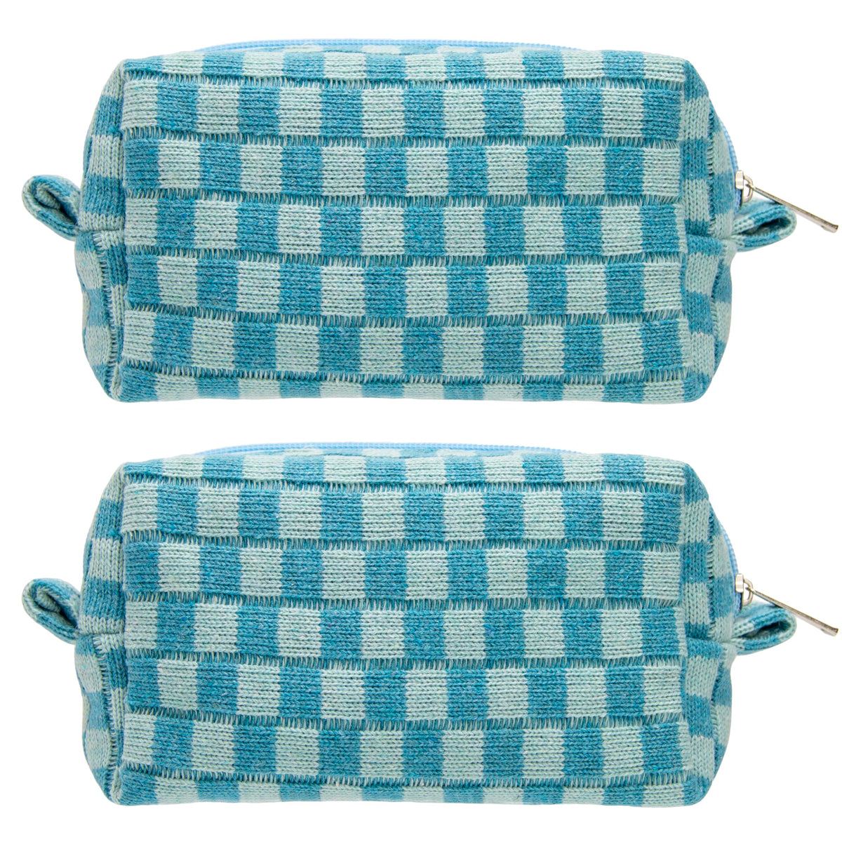 PAZIMIIK Checkered Makeup Bag for Purse Portable Zipper Make Up Pouch Small Cosmetic Case for Travel Accessories (Hotpink)