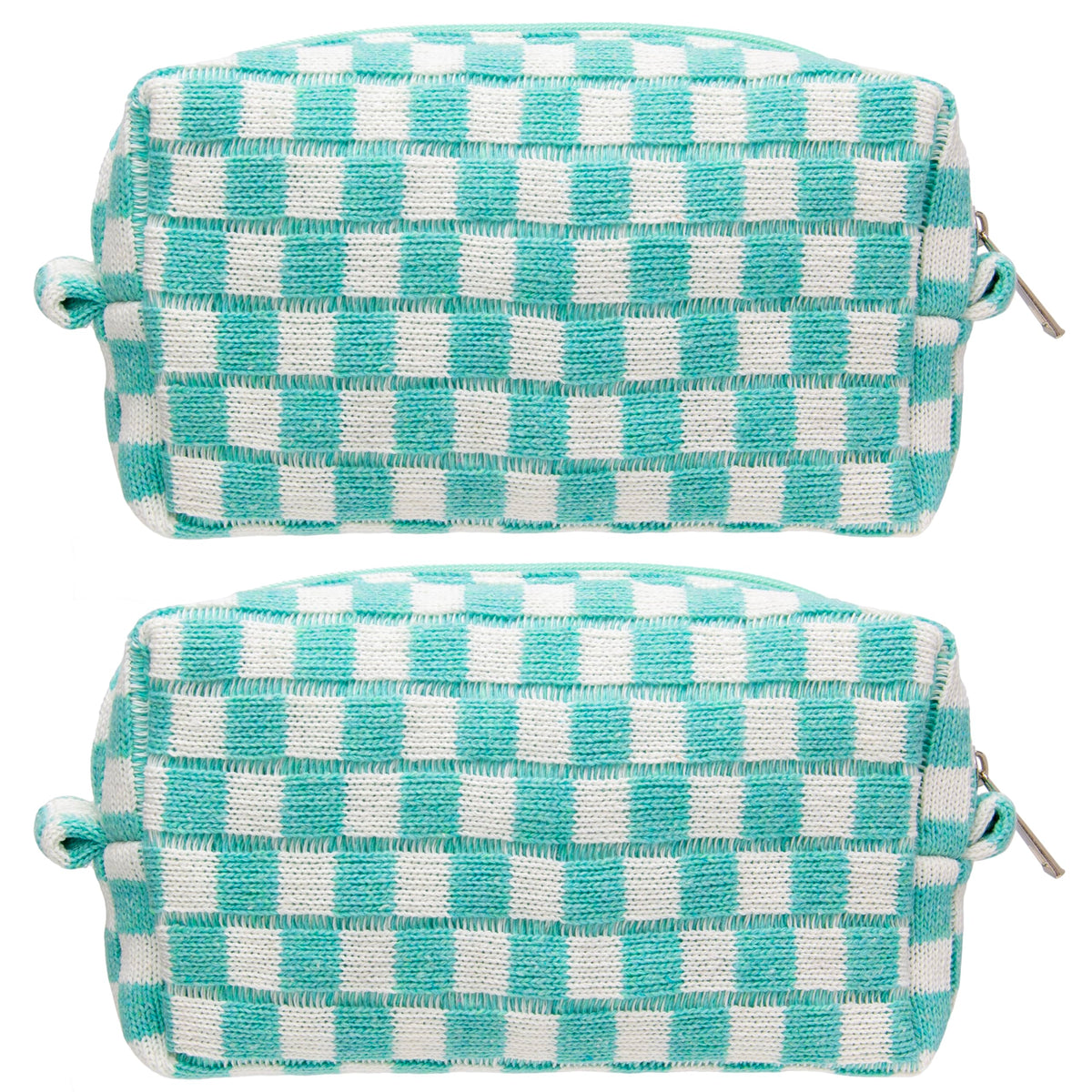 PAZIMIIK Checkered Makeup Bag for Purse Portable Zipper Make Up Pouch Small Cosmetic Case for Travel Accessories (Hotpink)
