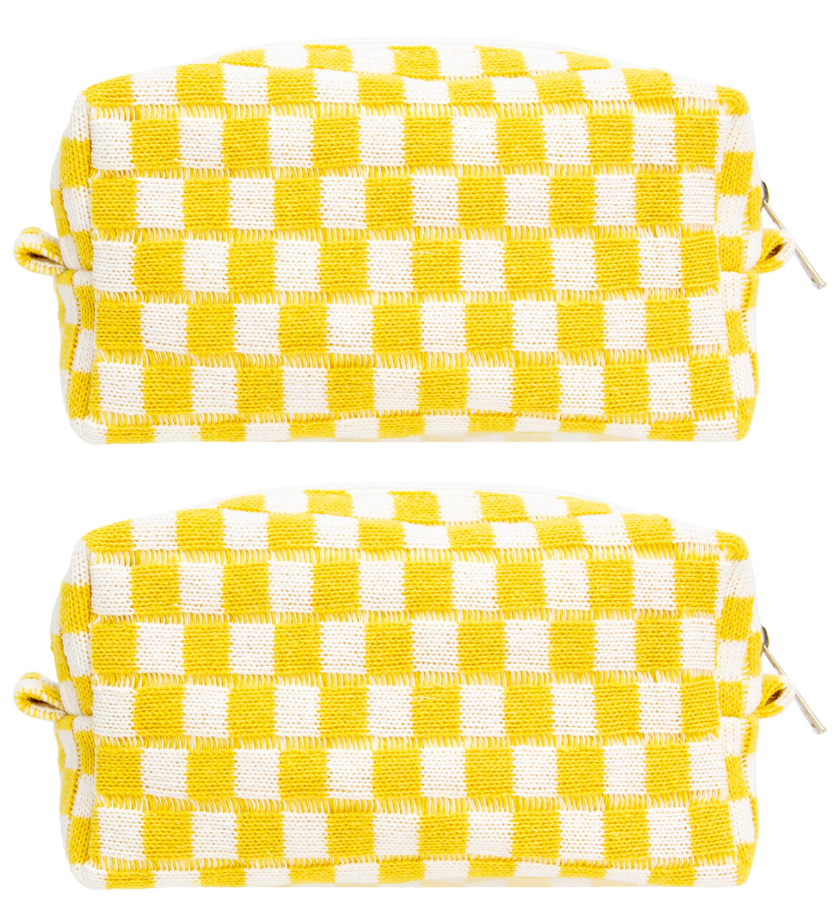 PAZIMIIK Checkered Makeup Bag for Purse Portable Zipper Make Up Pouch Small Cosmetic Case for Travel Accessories (Hotpink)