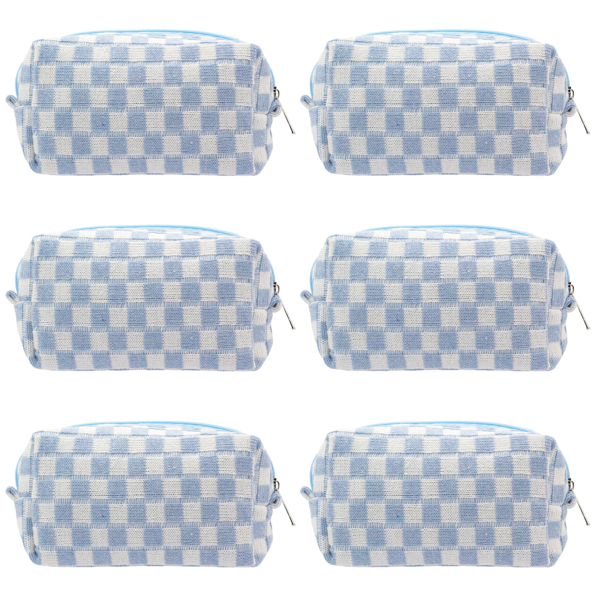 PAZIMIIK Checkered Makeup Bag for Purse Portable Zipper Make Up Pouch Small Cosmetic Case for Travel Accessories (Hotpink)