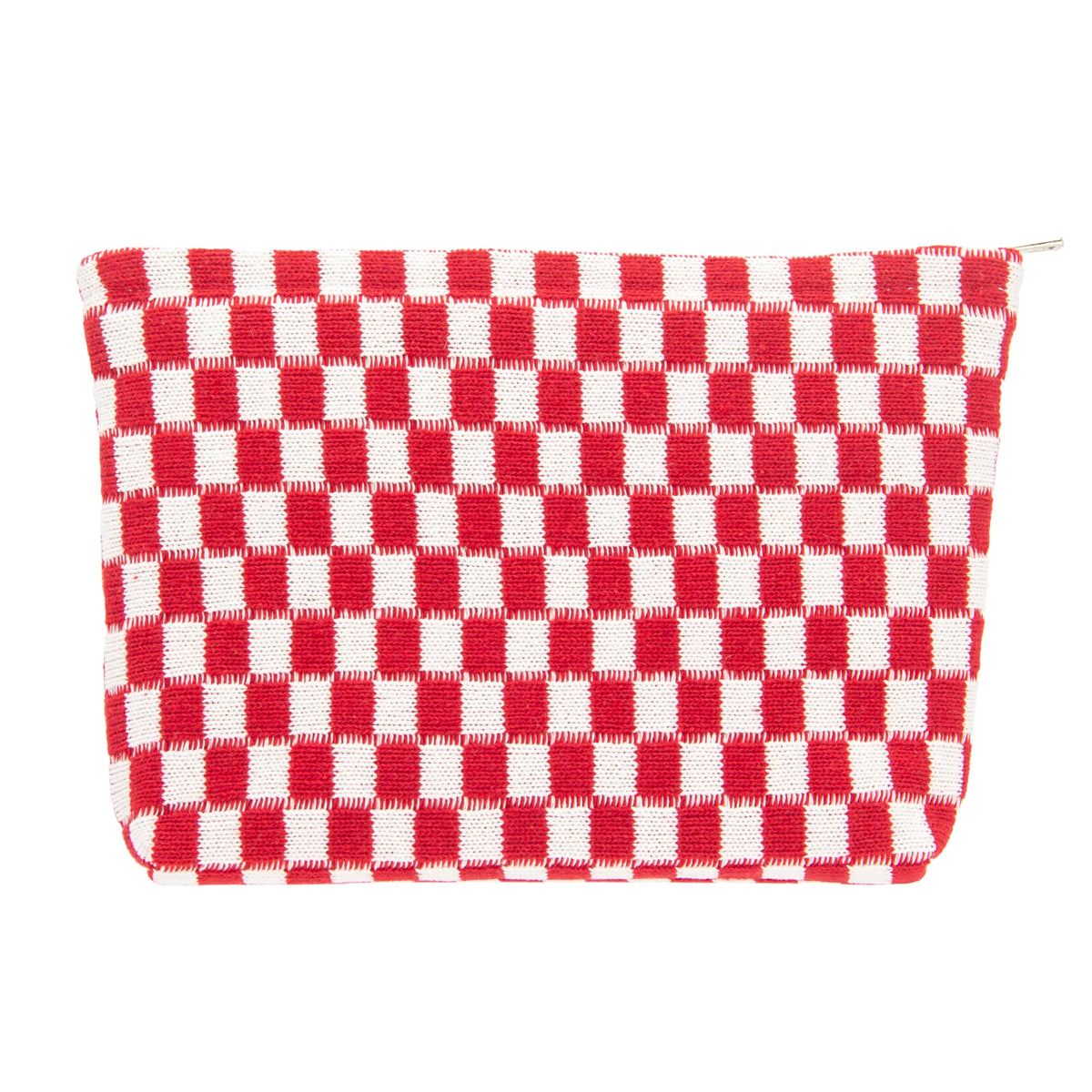 PAZIMIIK Checkered Makeup Bag for Purse Portable Zipper Make Up Pouch Small Cosmetic Case for Travel Accessories (Hotpink)
