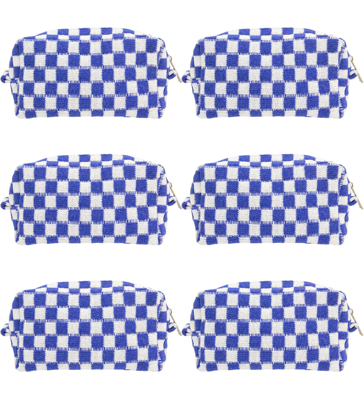 PAZIMIIK Checkered Makeup Bag for Purse Portable Zipper Make Up Pouch Small Cosmetic Case for Travel Accessories (Hotpink)