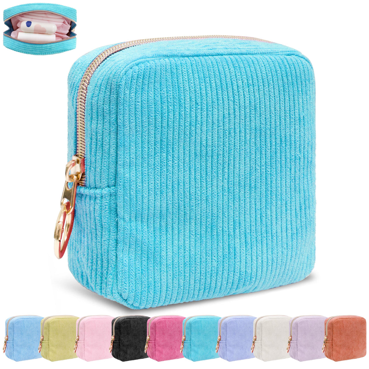 Period Bag for Girls,Corduroy Sanitary Napkin Storage Bag