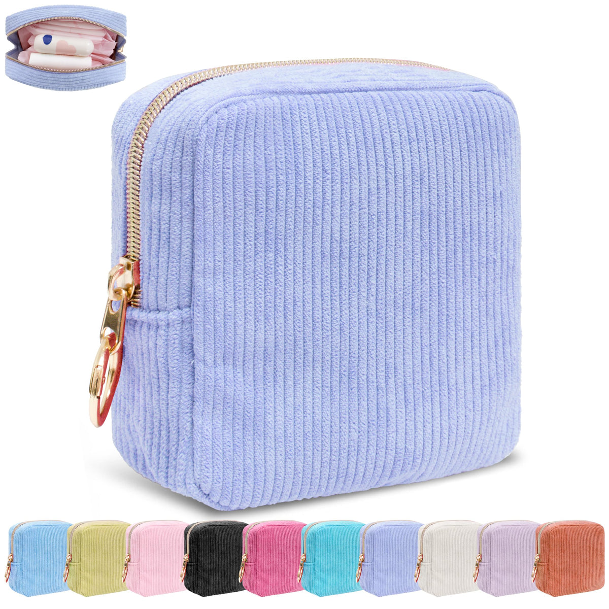 Period Bag for Girls,Corduroy Sanitary Napkin Storage Bag