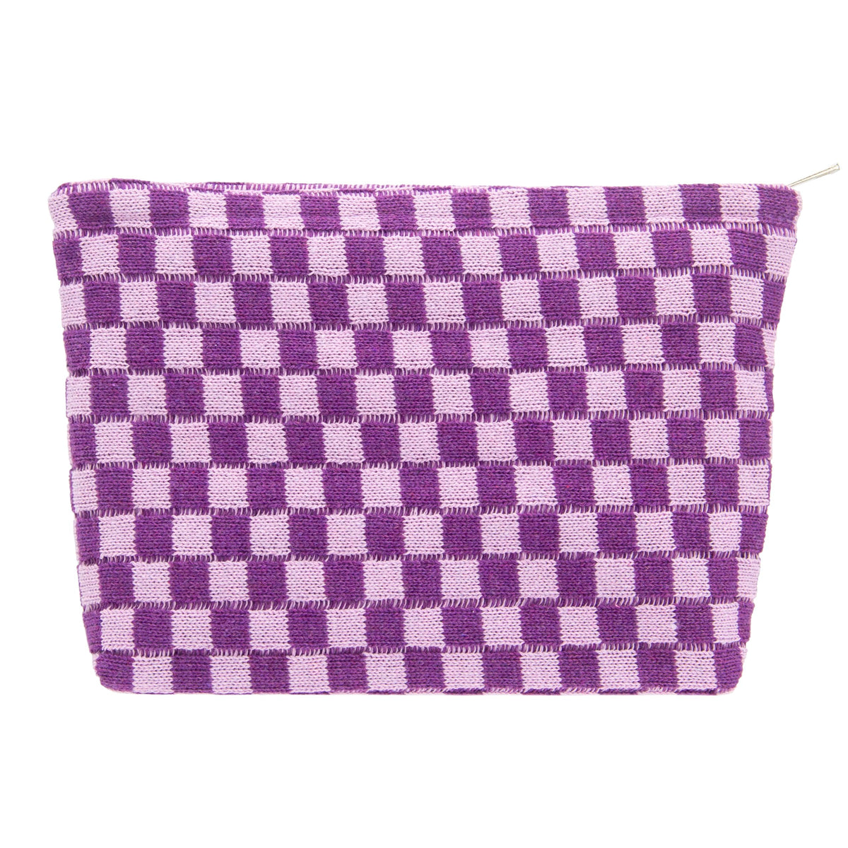 PAZIMIIK Checkered Makeup Bag for Purse Portable Zipper Make Up Pouch Small Cosmetic Case for Travel Accessories (Hotpink)