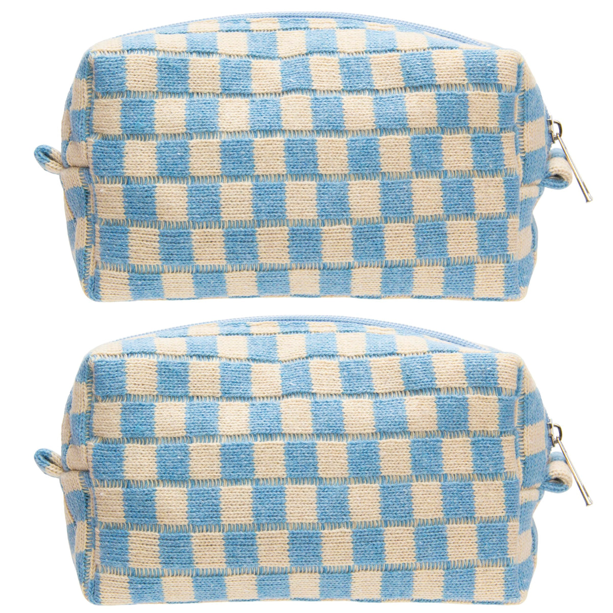 PAZIMIIK Checkered Makeup Bag for Purse Portable Zipper Make Up Pouch Small Cosmetic Case for Travel Accessories (Hotpink)