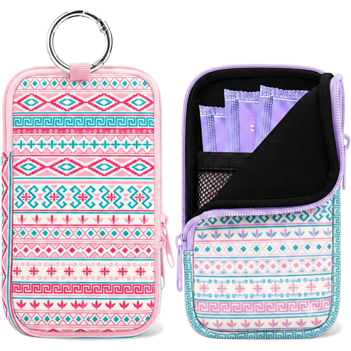 2PCS Tampon Holder Zipper Pouches Portable Period Bags