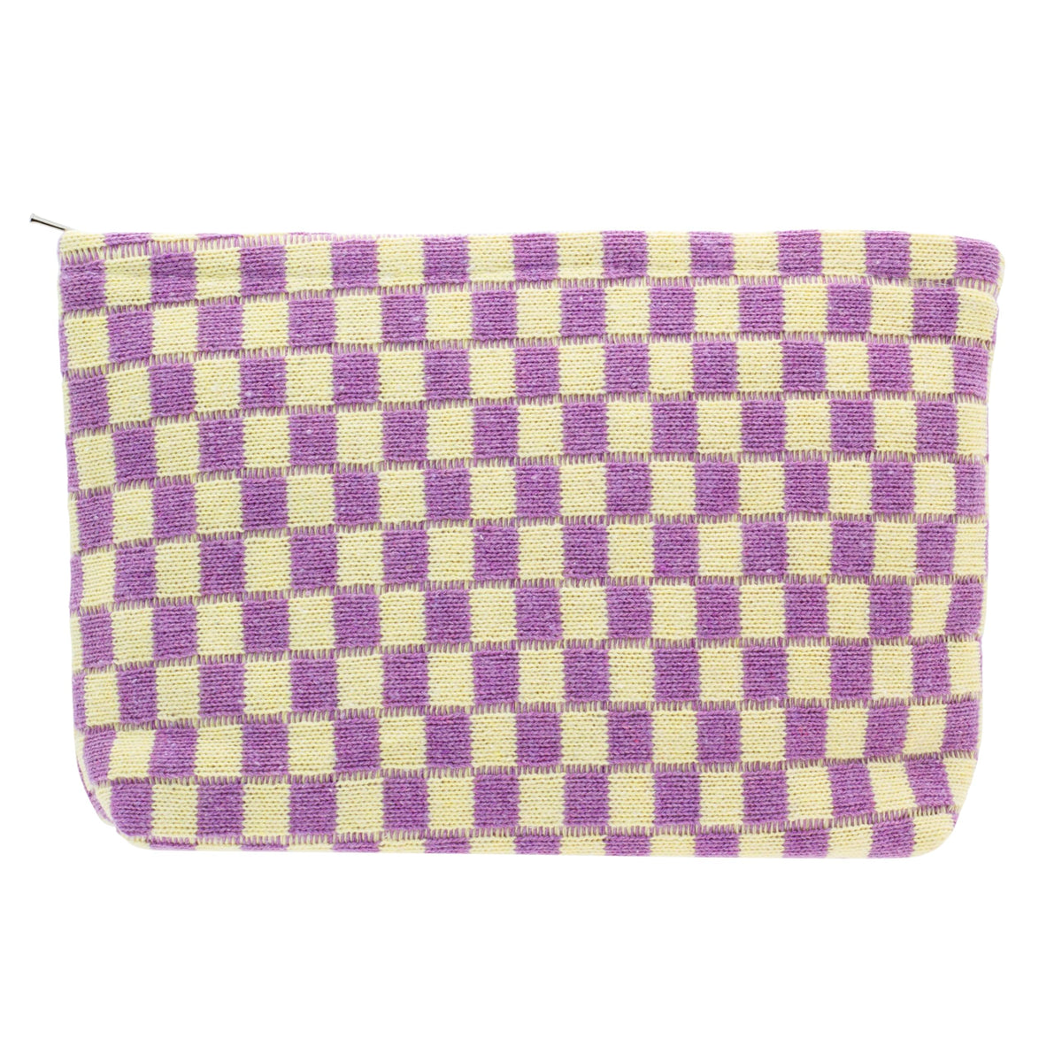 PAZIMIIK Checkered Makeup Bag for Purse Portable Zipper Make Up Pouch Small Cosmetic Case for Travel Accessories (Hotpink)