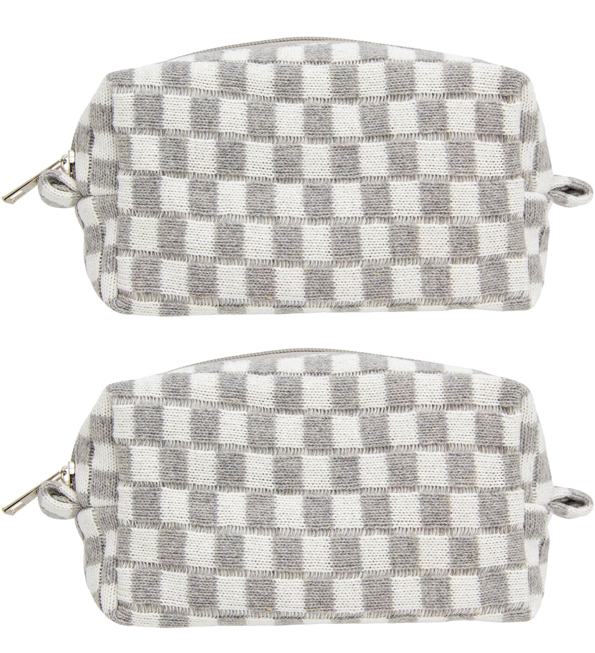 PAZIMIIK Checkered Makeup Bag for Purse Portable Zipper Make Up Pouch Small Cosmetic Case for Travel Accessories (Hotpink)