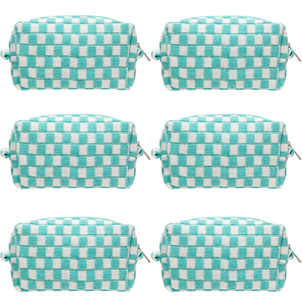 PAZIMIIK Checkered Makeup Bag for Purse Portable Zipper Make Up Pouch Small Cosmetic Case for Travel Accessories (Hotpink)