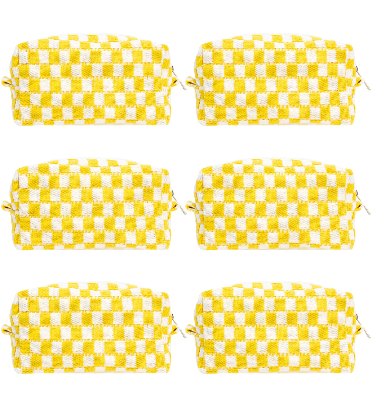 PAZIMIIK Checkered Makeup Bag for Purse Portable Zipper Make Up Pouch Small Cosmetic Case for Travel Accessories (Hotpink)