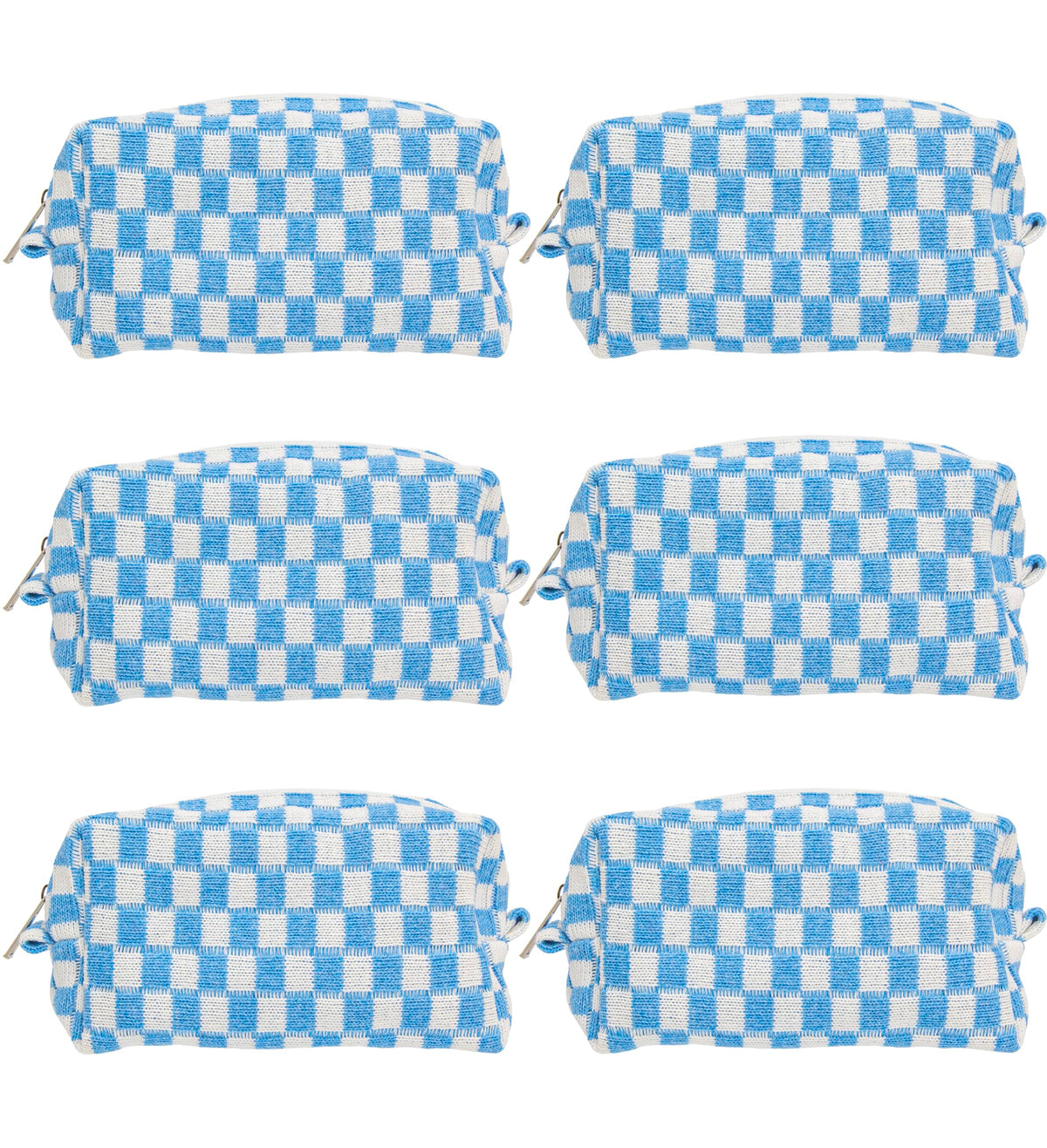 PAZIMIIK Checkered Makeup Bag for Purse Portable Zipper Make Up Pouch Small Cosmetic Case for Travel Accessories (Hotpink)