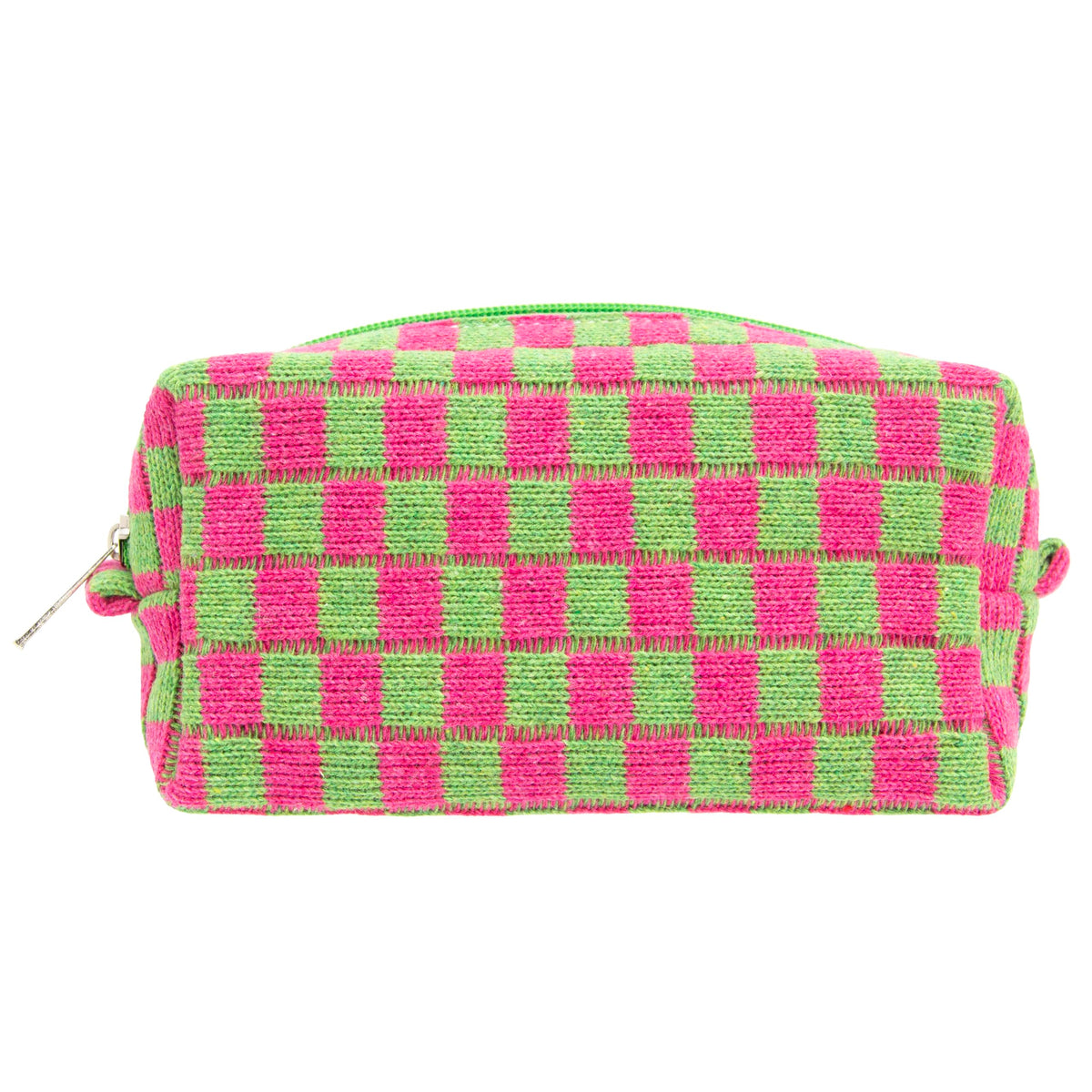 PAZIMIIK Checkered Makeup Bag for Purse Portable Zipper Make Up Pouch Small Cosmetic Case for Travel Accessories (Hotpink)