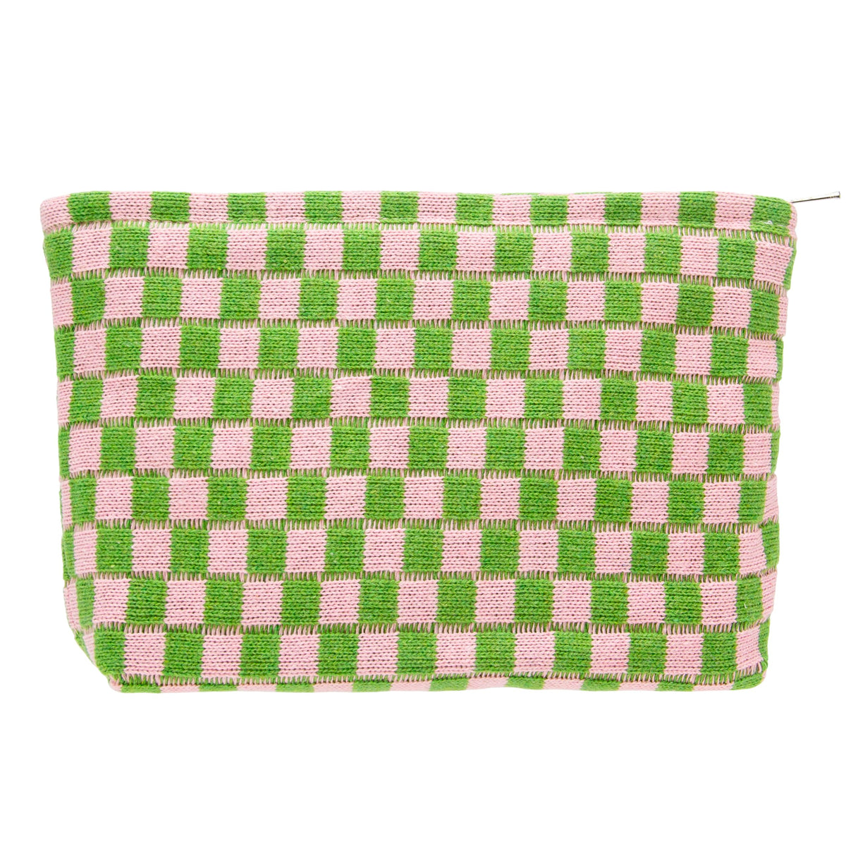 PAZIMIIK Checkered Makeup Bag for Purse Portable Zipper Make Up Pouch Small Cosmetic Case for Travel Accessories (Hotpink)