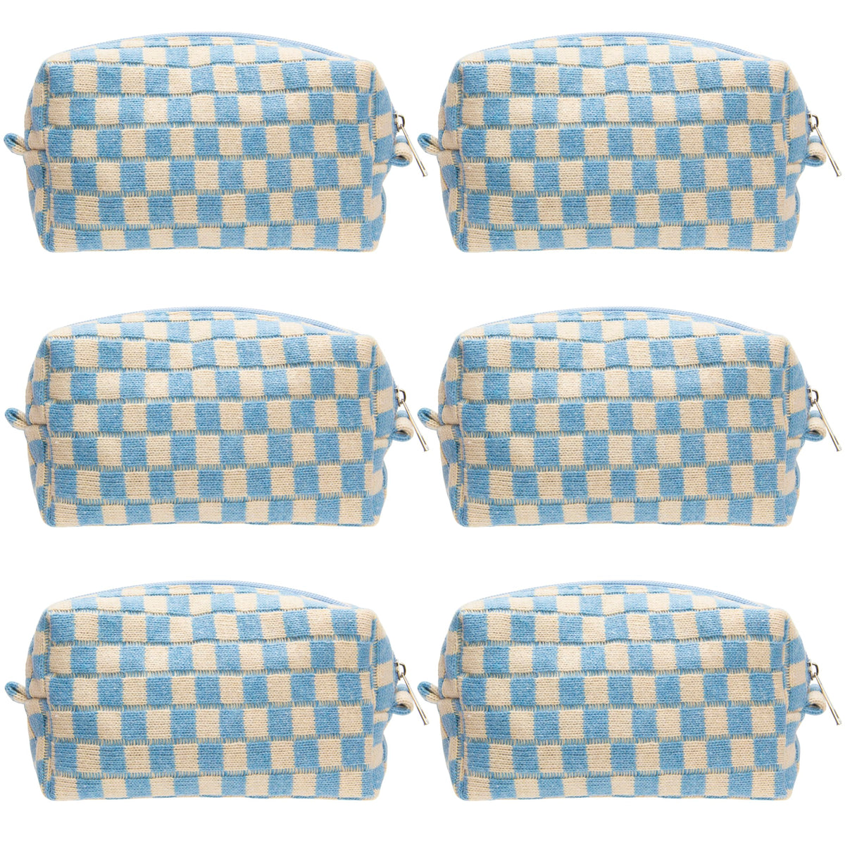 PAZIMIIK Checkered Makeup Bag for Purse Portable Zipper Make Up Pouch Small Cosmetic Case for Travel Accessories (Hotpink)