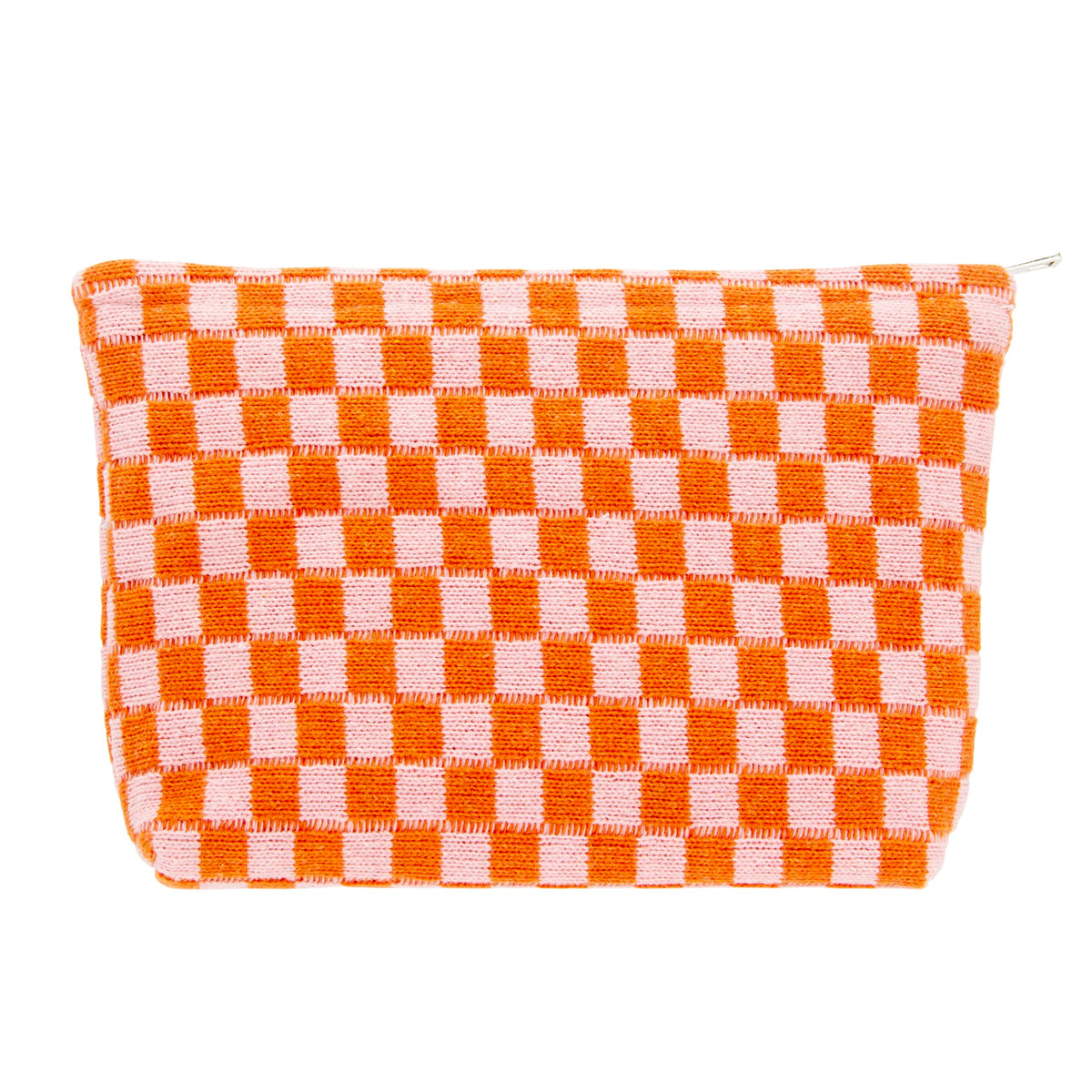 PAZIMIIK Checkered Makeup Bag for Purse Portable Zipper Make Up Pouch Small Cosmetic Case for Travel Accessories (Hotpink)