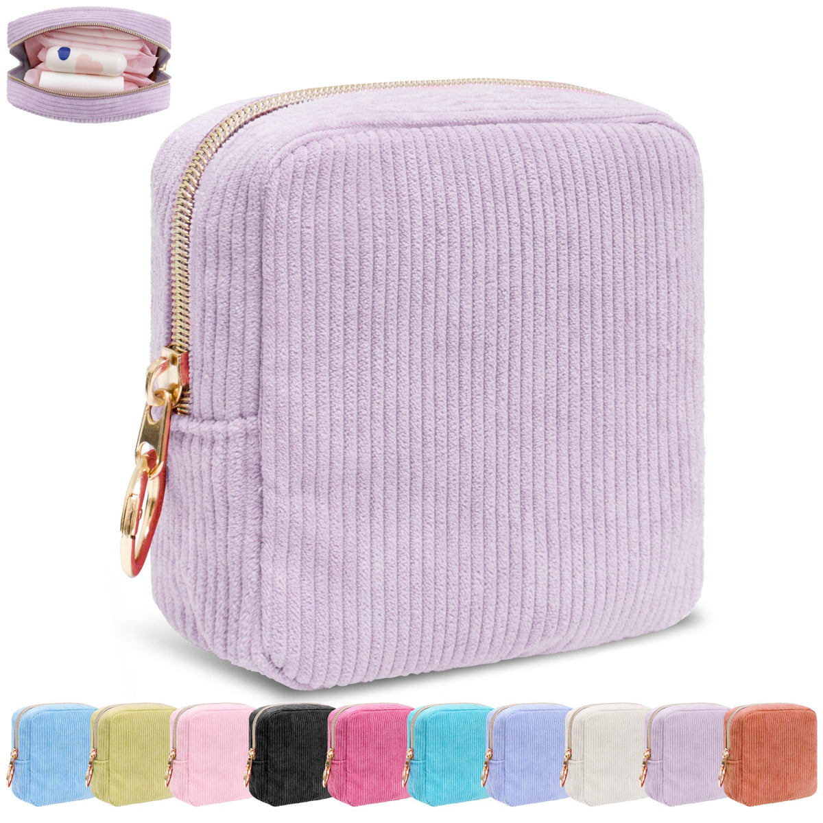 Period Bag for Girls,Corduroy Sanitary Napkin Storage Bag