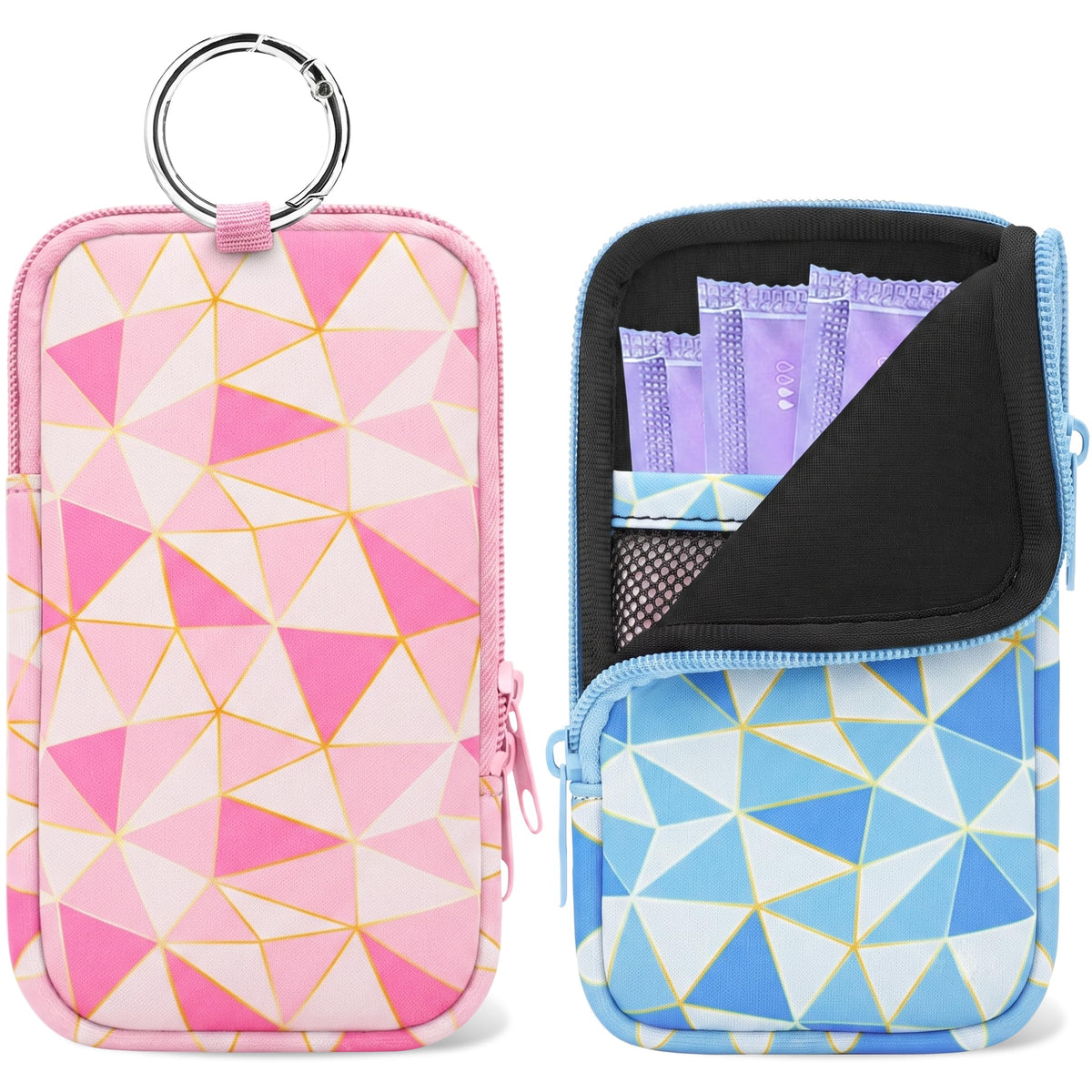 2PCS Tampon Holder Zipper Pouches Portable Period Bags