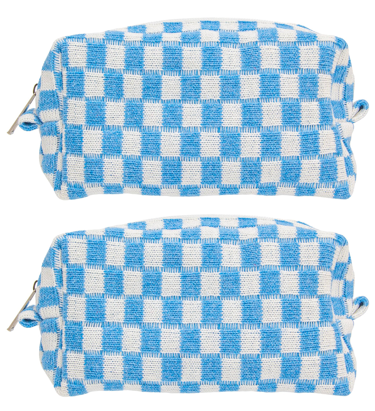 PAZIMIIK Checkered Makeup Bag for Purse Portable Zipper Make Up Pouch Small Cosmetic Case for Travel Accessories (Hotpink)