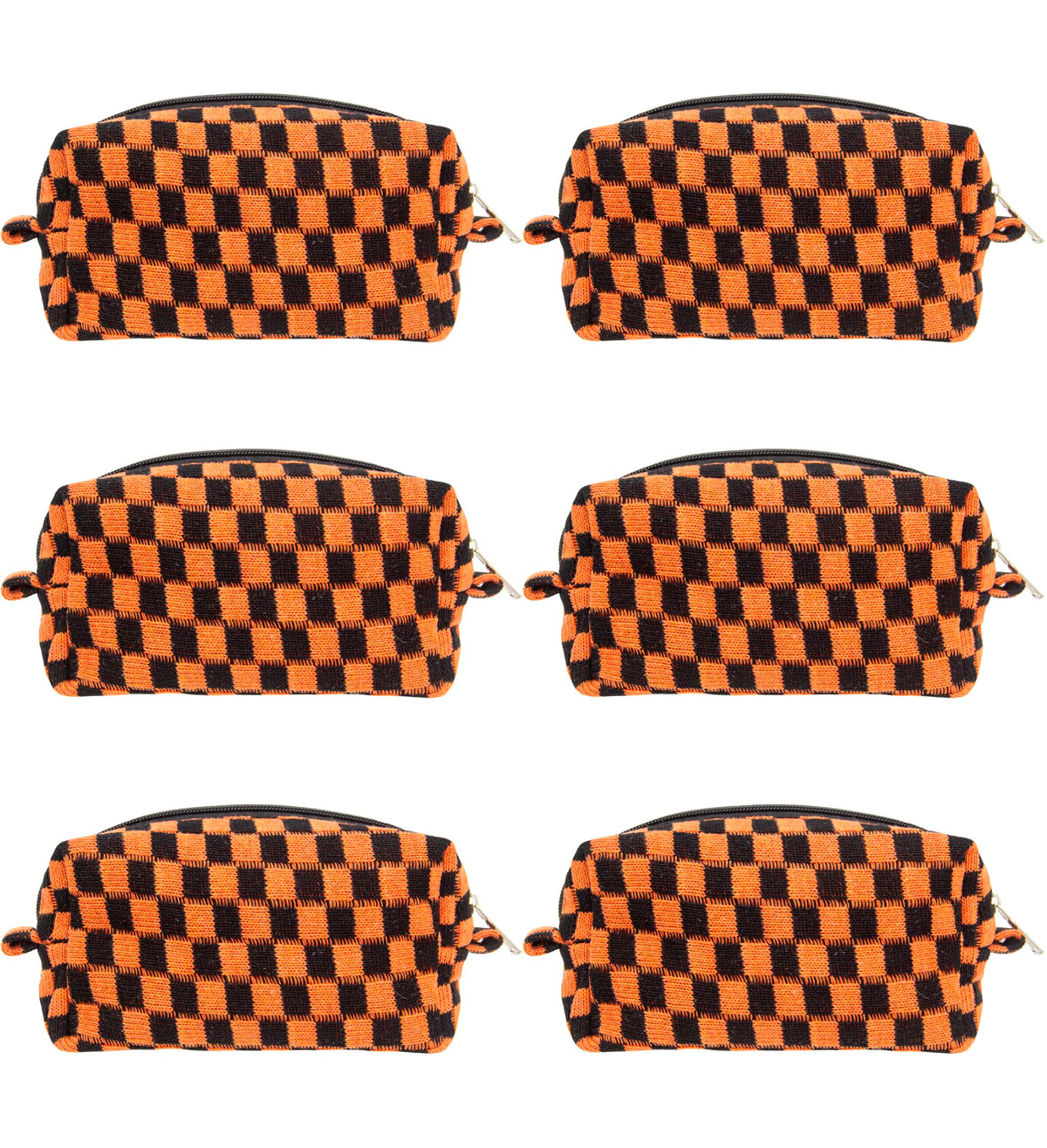 PAZIMIIK Checkered Makeup Bag for Purse Portable Zipper Make Up Pouch Small Cosmetic Case for Travel Accessories (Hotpink)