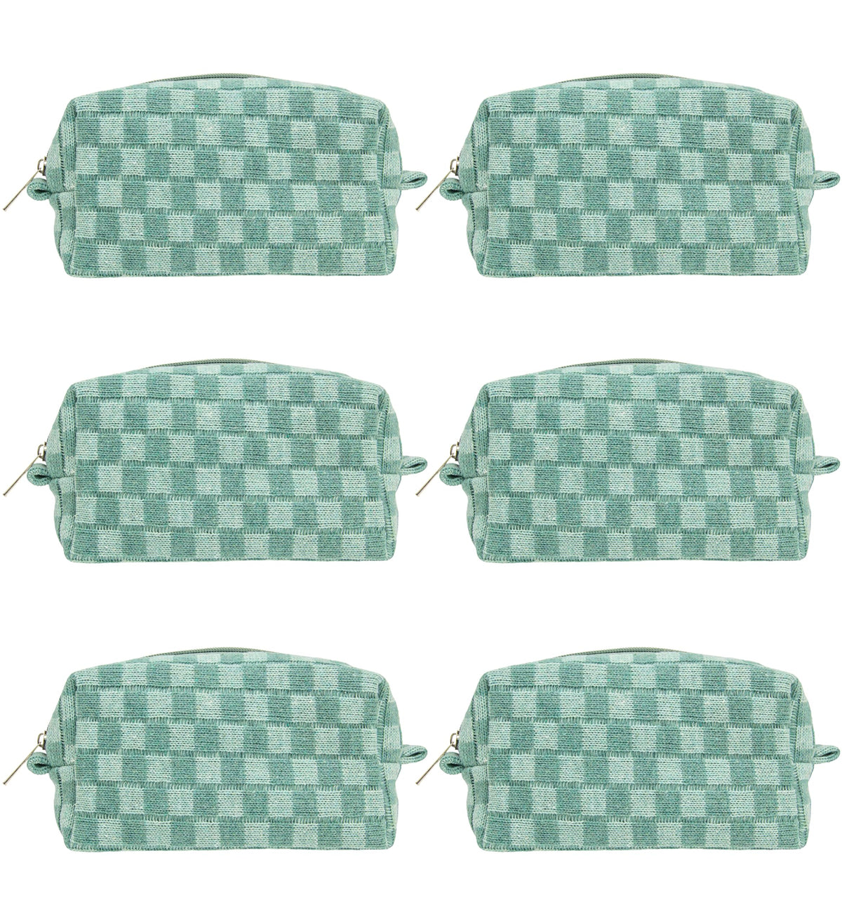 PAZIMIIK Checkered Makeup Bag for Purse Portable Zipper Make Up Pouch Small Cosmetic Case for Travel Accessories (Hotpink)
