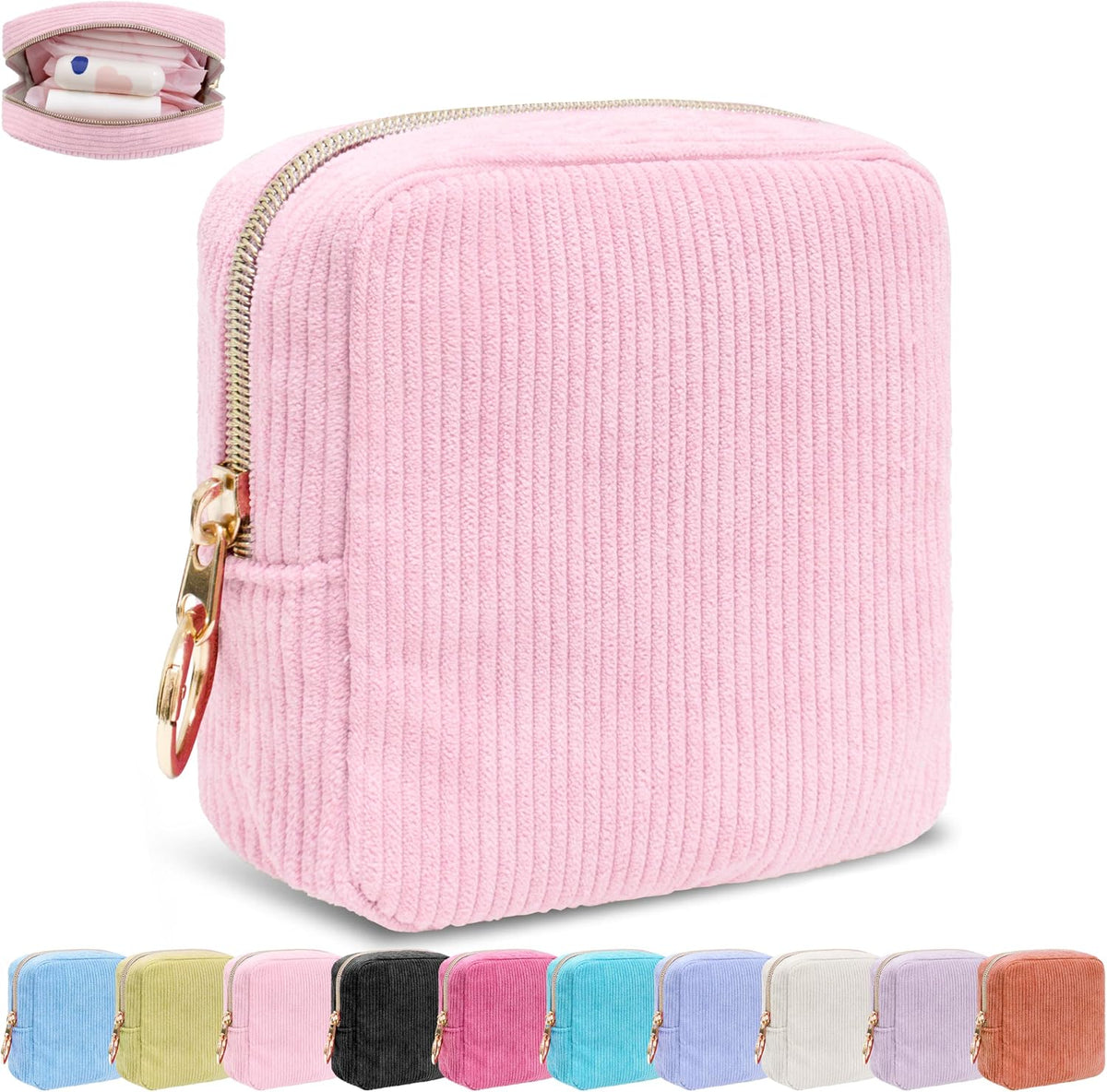 Period Bag for Girls,Corduroy Sanitary Napkin Storage Bag